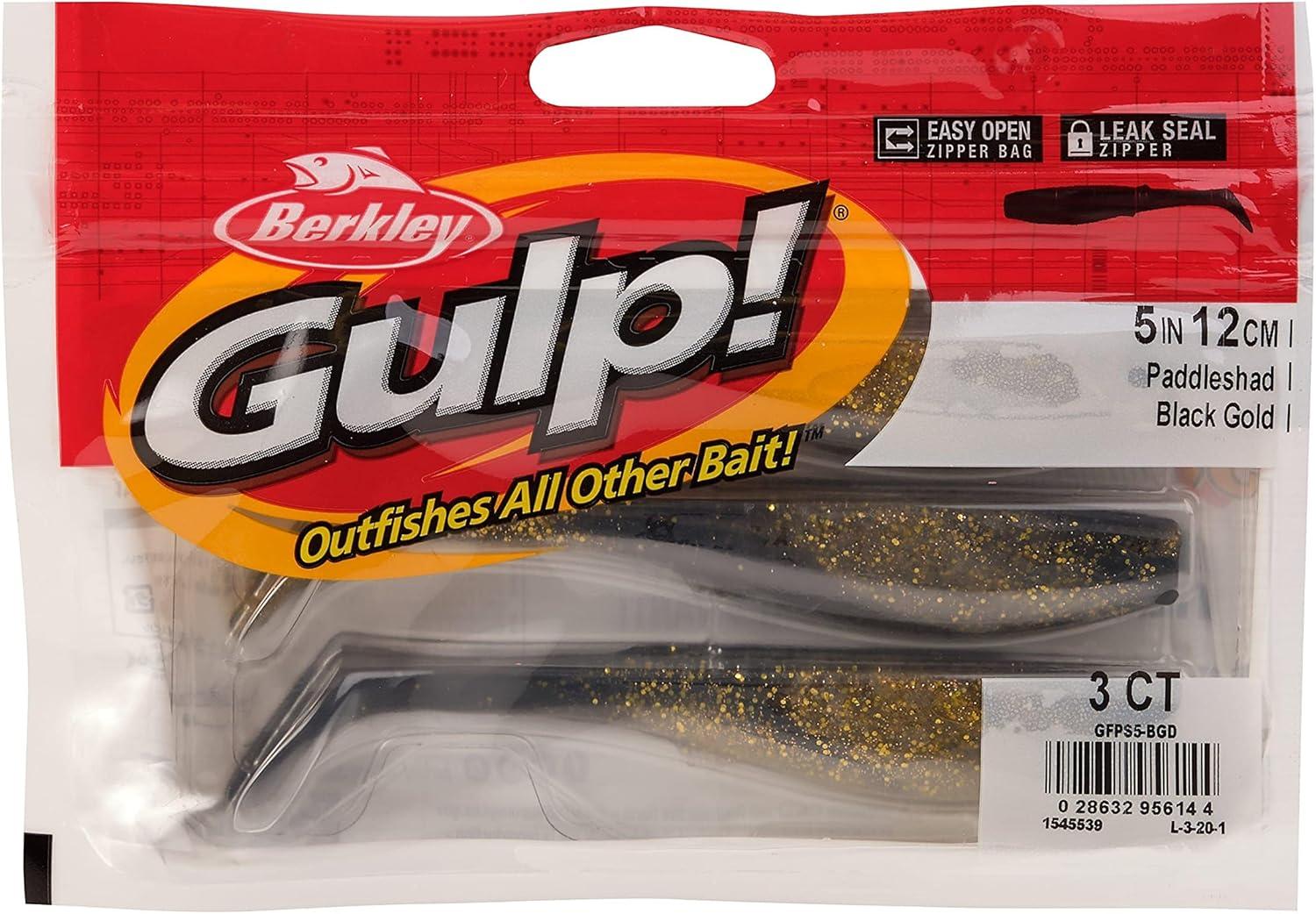 imageBerkley Gulp Paddleshad Fishing Soft BaitBlack Gold