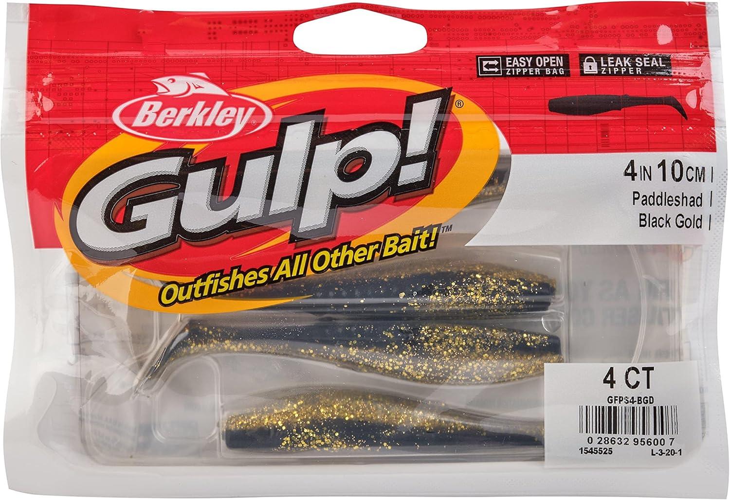 imageBerkley Gulp Paddleshad Fishing Soft BaitBlack Gold