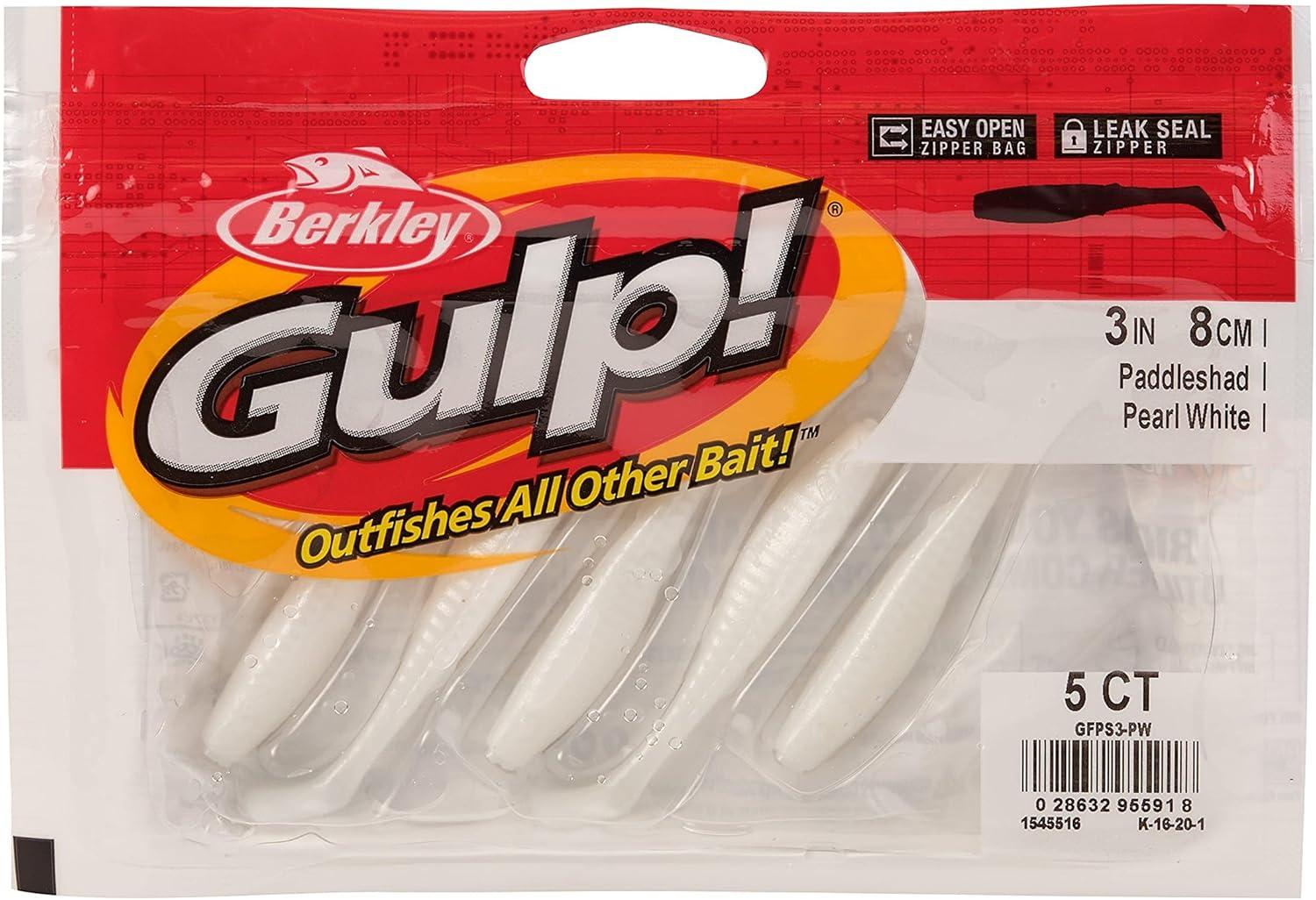 imageBerkley Gulp Paddleshad Fishing Soft BaitPearl White