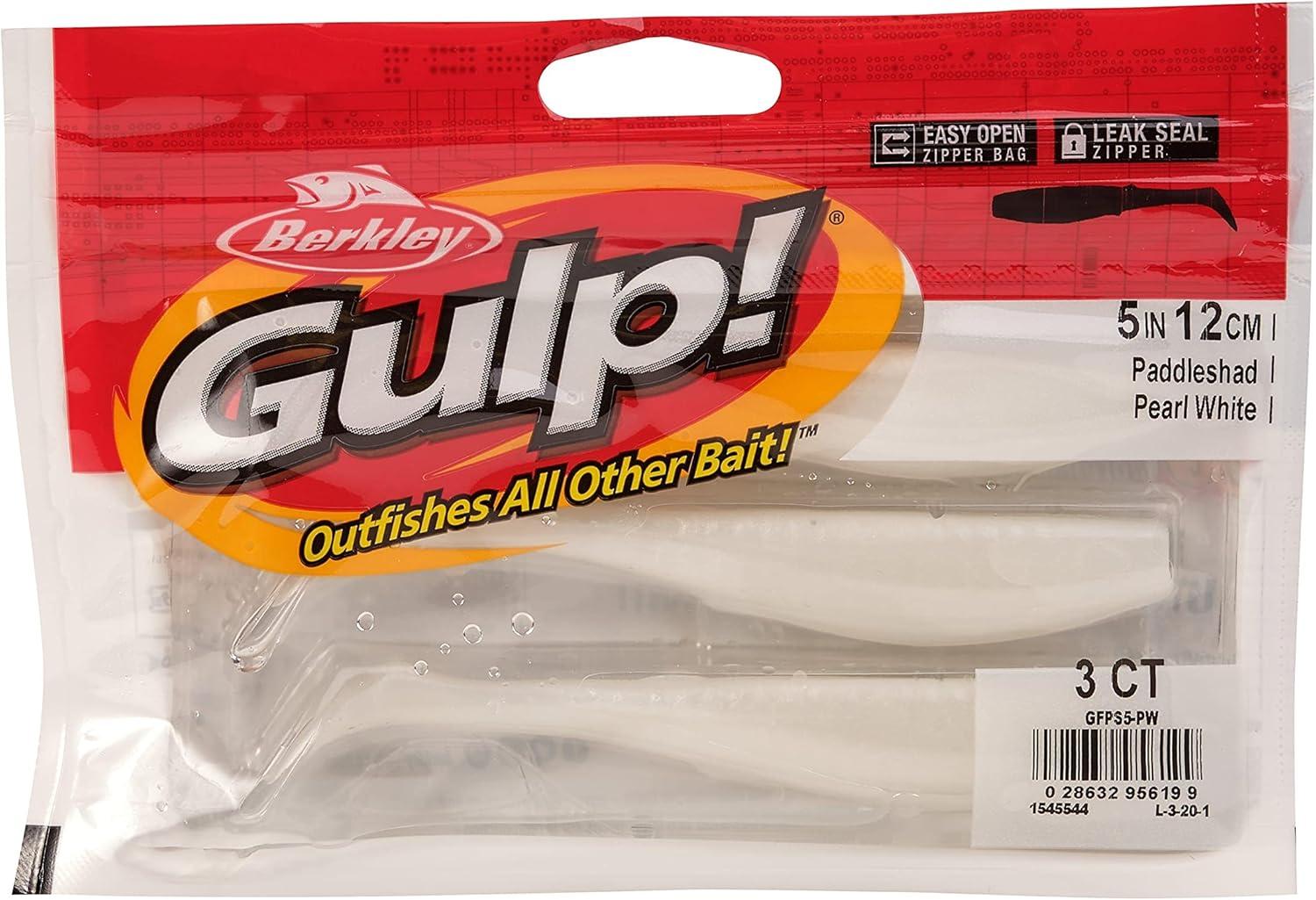 imageBerkley Gulp Paddleshad Fishing Soft BaitPearl White