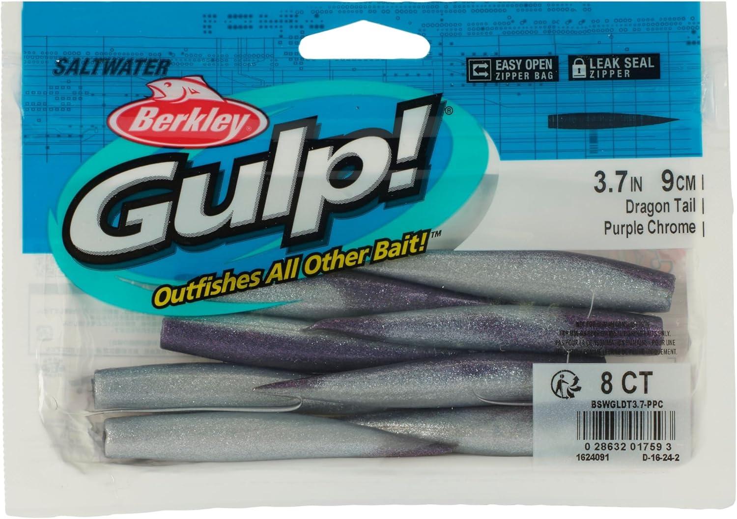 imageBerkley Gulp Saltwater Dragon Tail Fishing Soft BaitPurple Chrome