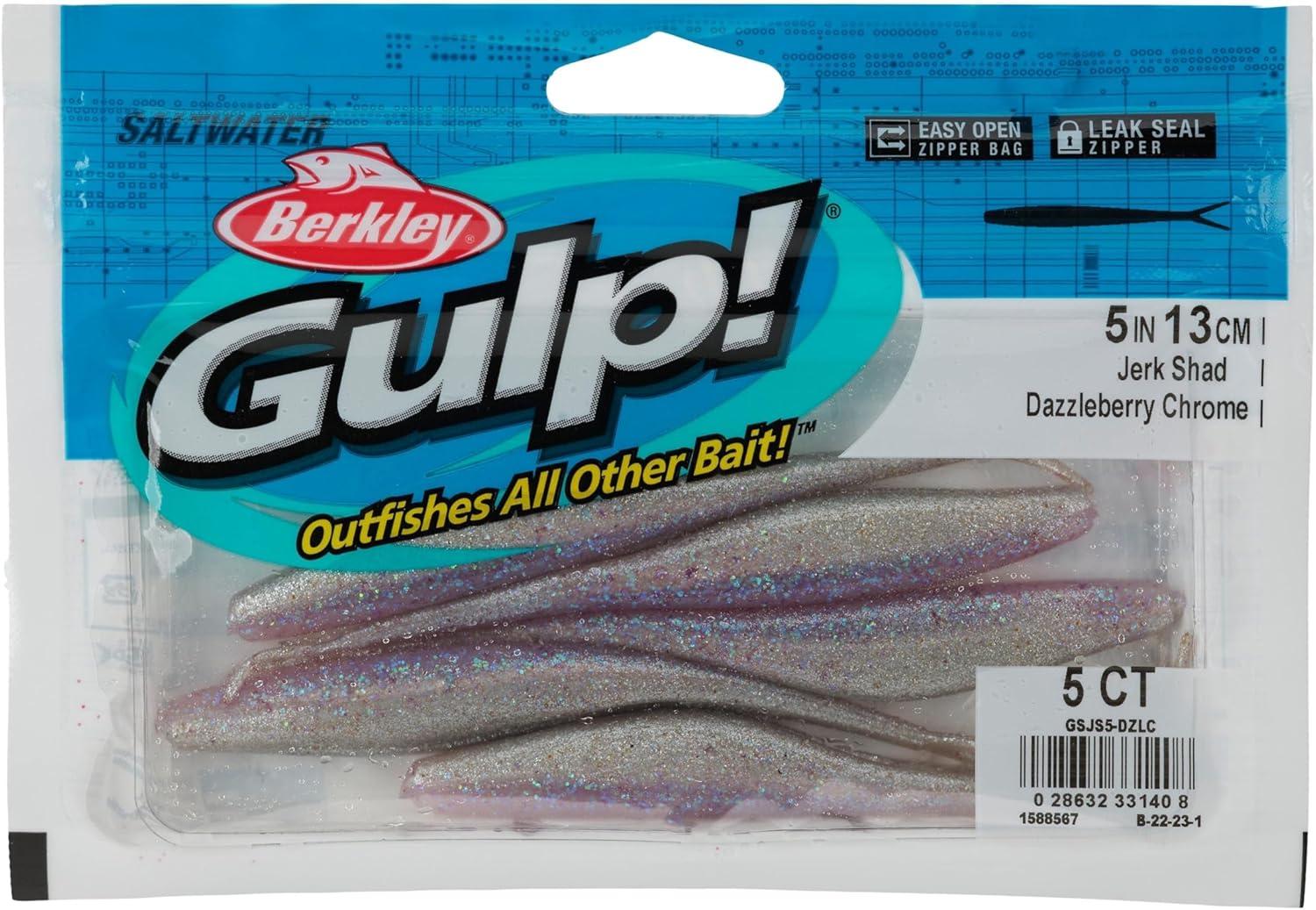 imageBerkley Gulp Saltwater Jerk Shad Fishing Soft BaitDazzleberry Chrome