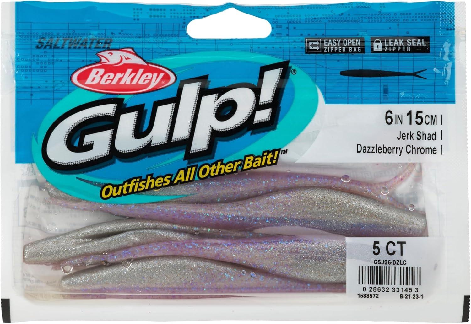 imageBerkley Gulp Saltwater Jerk Shad Fishing Soft BaitDazzleberry Chrome