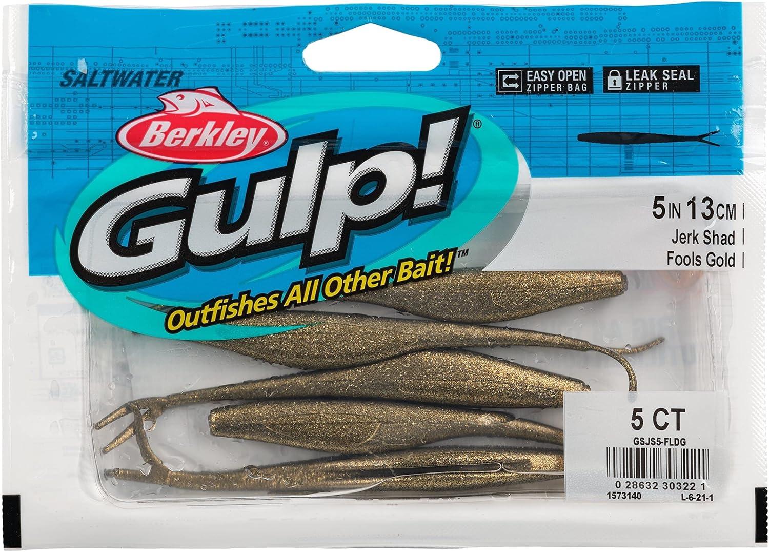 imageBerkley Gulp Saltwater Jerk Shad Fishing Soft BaitFools Gold