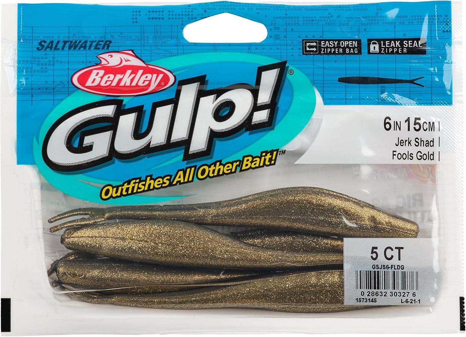 imageBerkley Gulp Saltwater Jerk Shad Fishing Soft BaitFools Gold