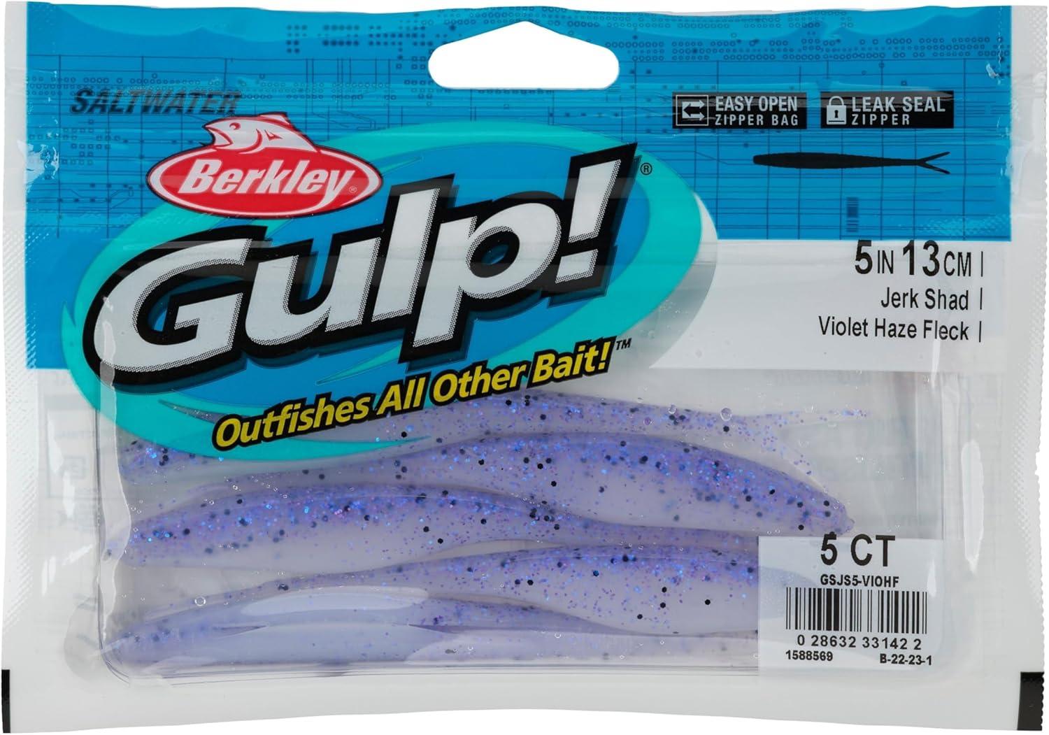 imageBerkley Gulp Saltwater Jerk Shad Fishing Soft BaitViolet Haze Fleck