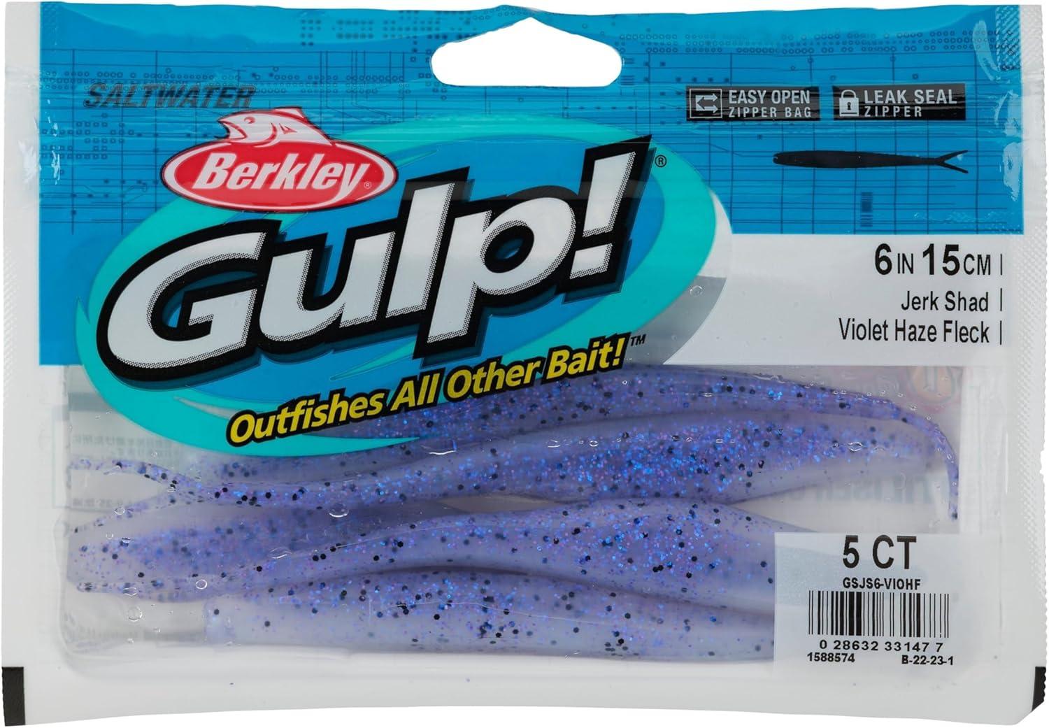 imageBerkley Gulp Saltwater Jerk Shad Fishing Soft BaitViolet Haze Fleck