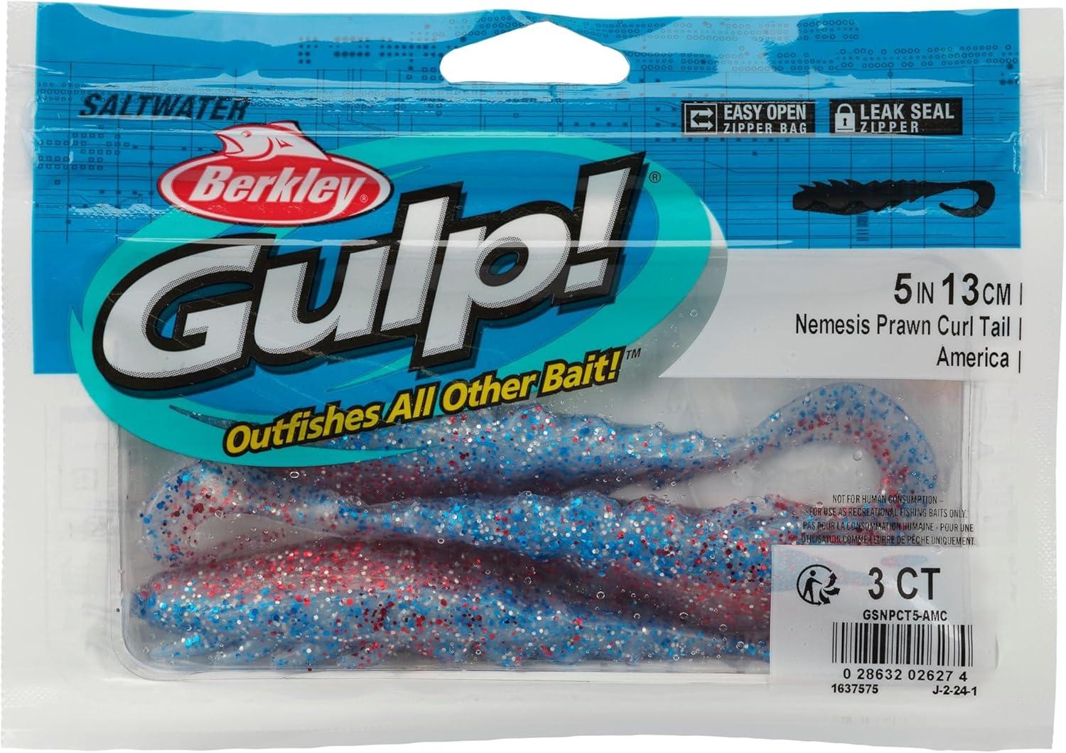 imageBerkley Gulp Saltwater Nemesis Prawn Curl TailAmerica