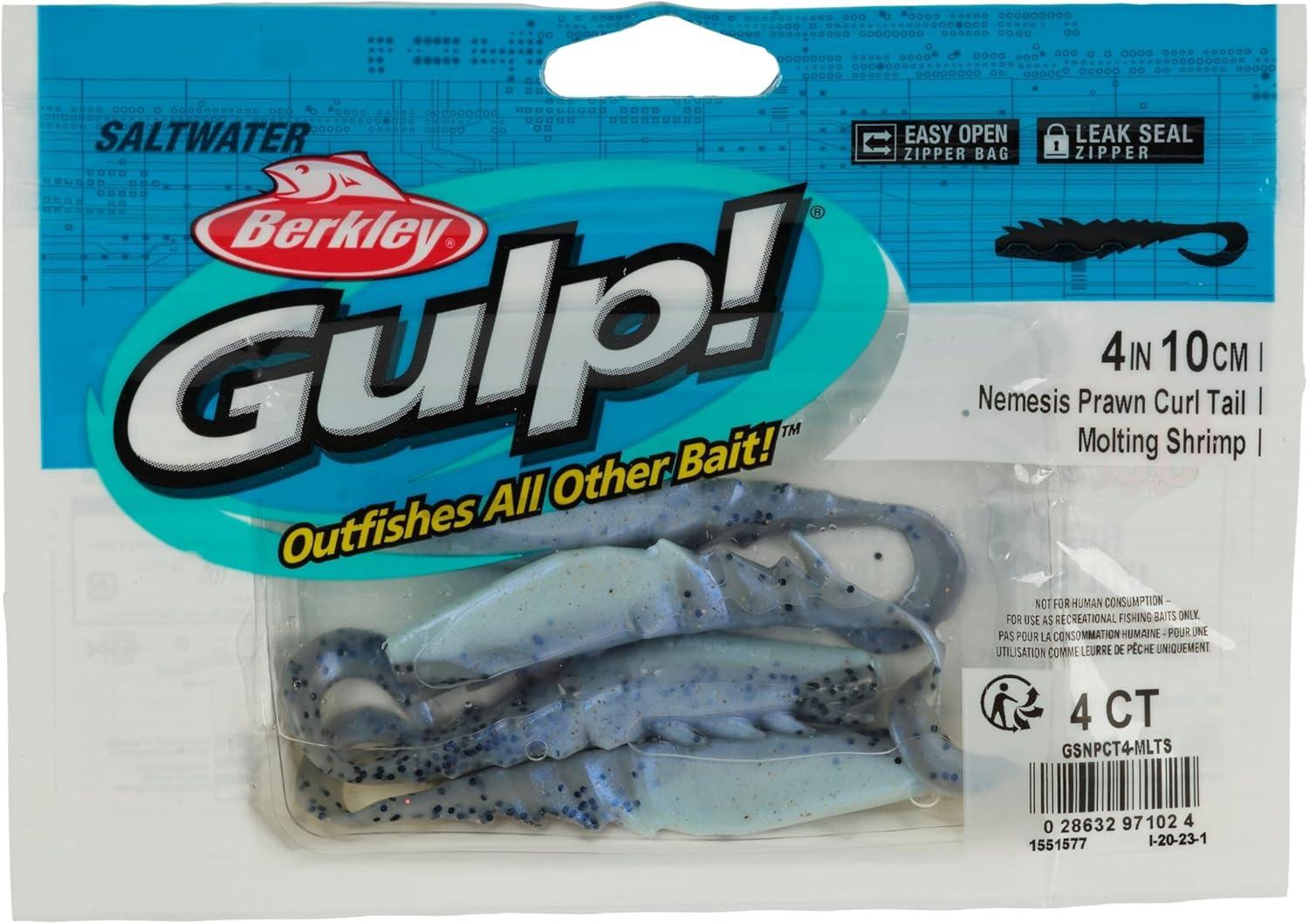 imageBerkley Gulp Saltwater Nemesis Prawn Curl TailPearl White