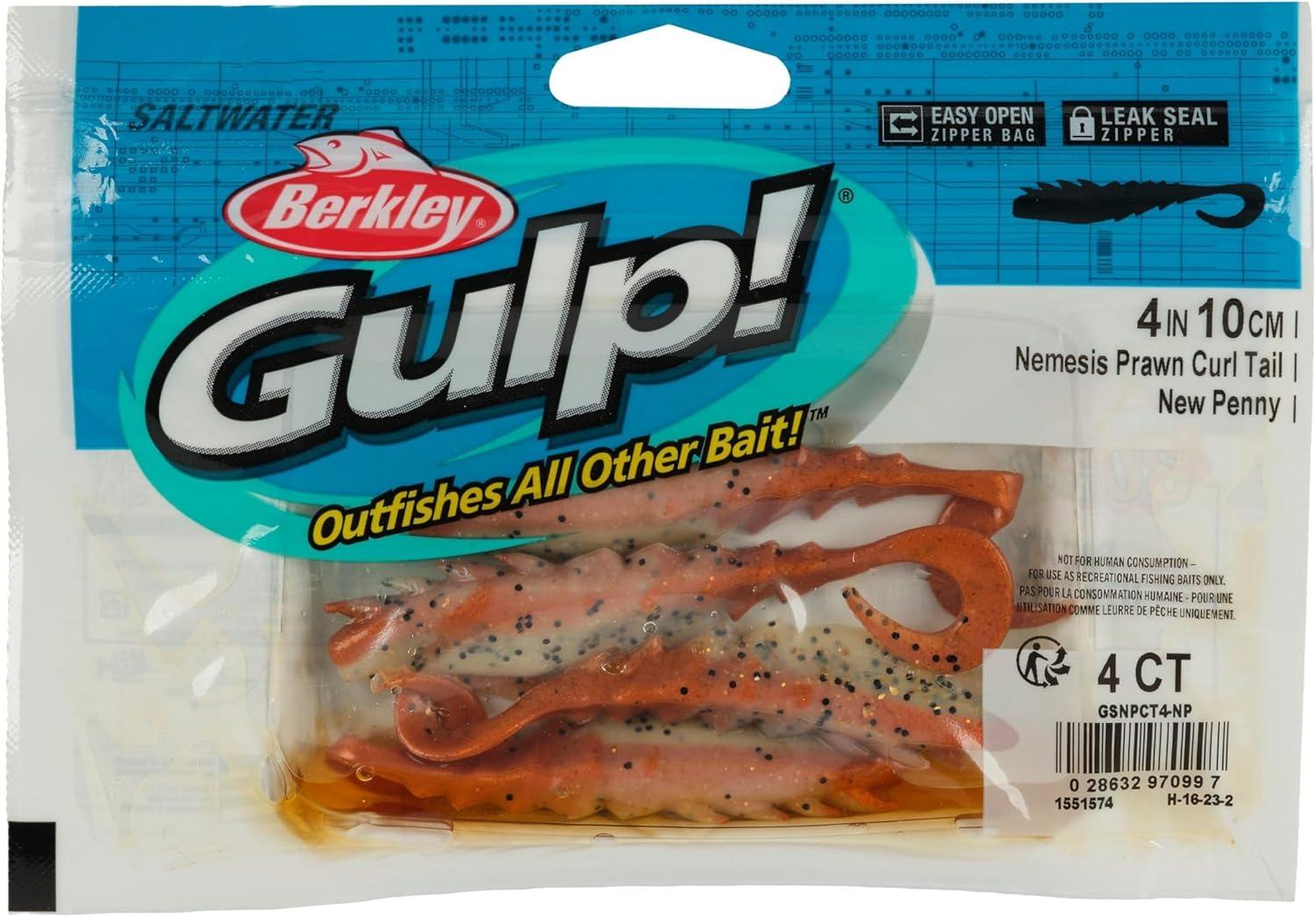 imageBerkley Gulp Saltwater Nemesis Prawn Curl TailViolet Haze Fleck