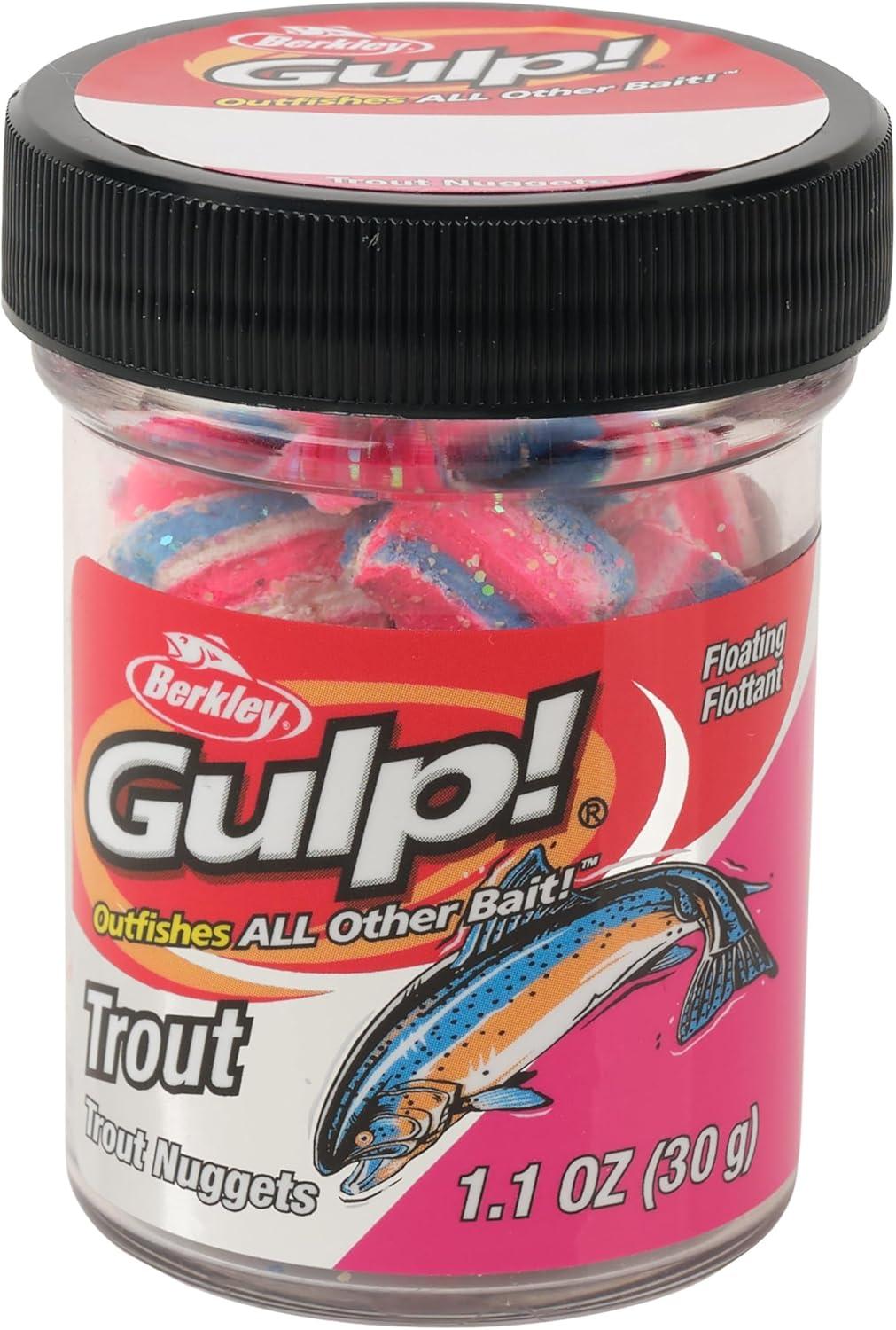 imageBerkley Gulp Trout Nuggets Dough Bait Scented and Flavored Soft Bait for Freshwater Fishing Designed to Attract Trout High VisibilityBomb Pop