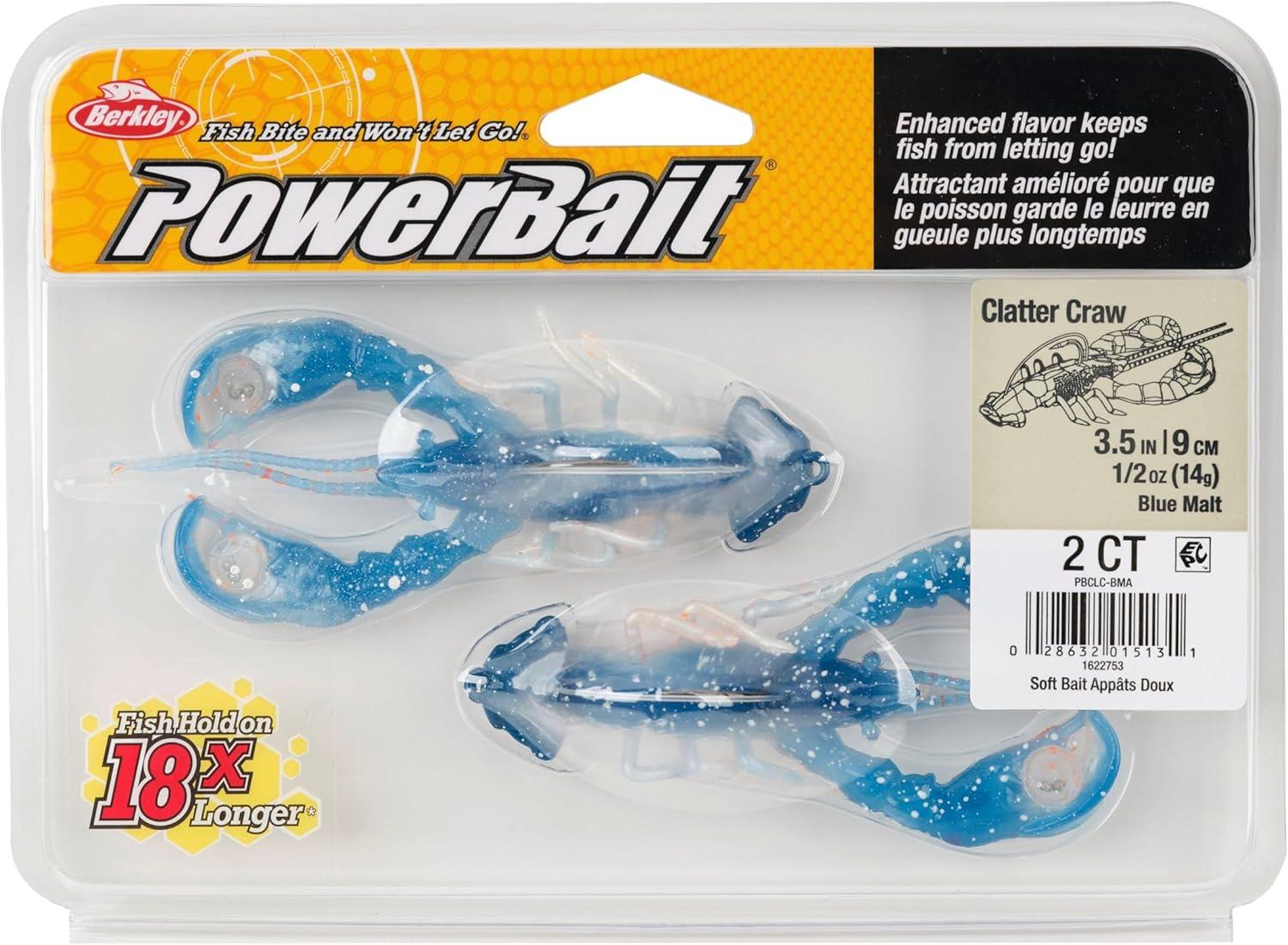 imageBerkley PowerBait Clatter Craw Fishing Soft BaitBlue Malt