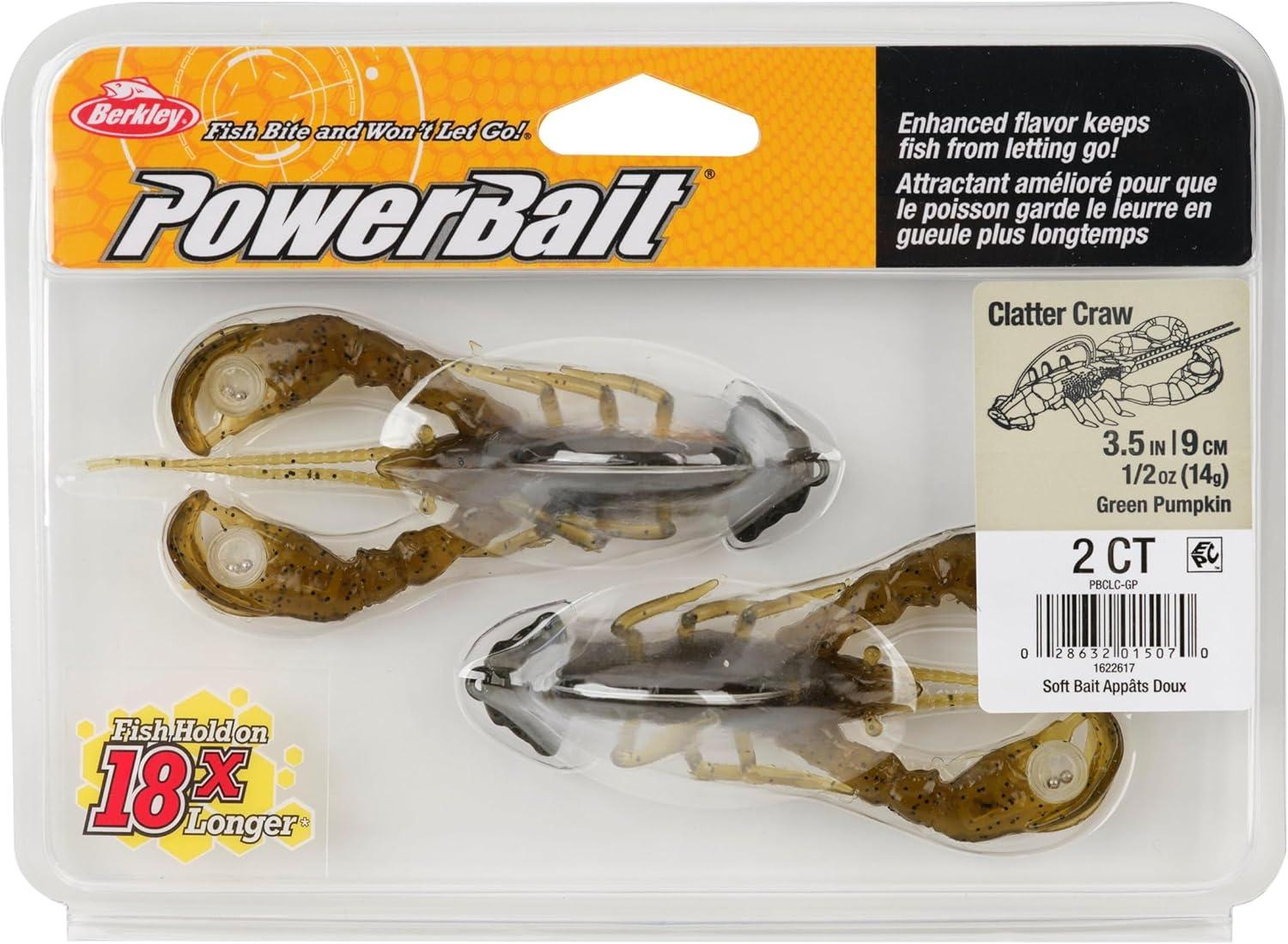 imageBerkley PowerBait Clatter Craw Fishing Soft BaitGreen Pumpkin