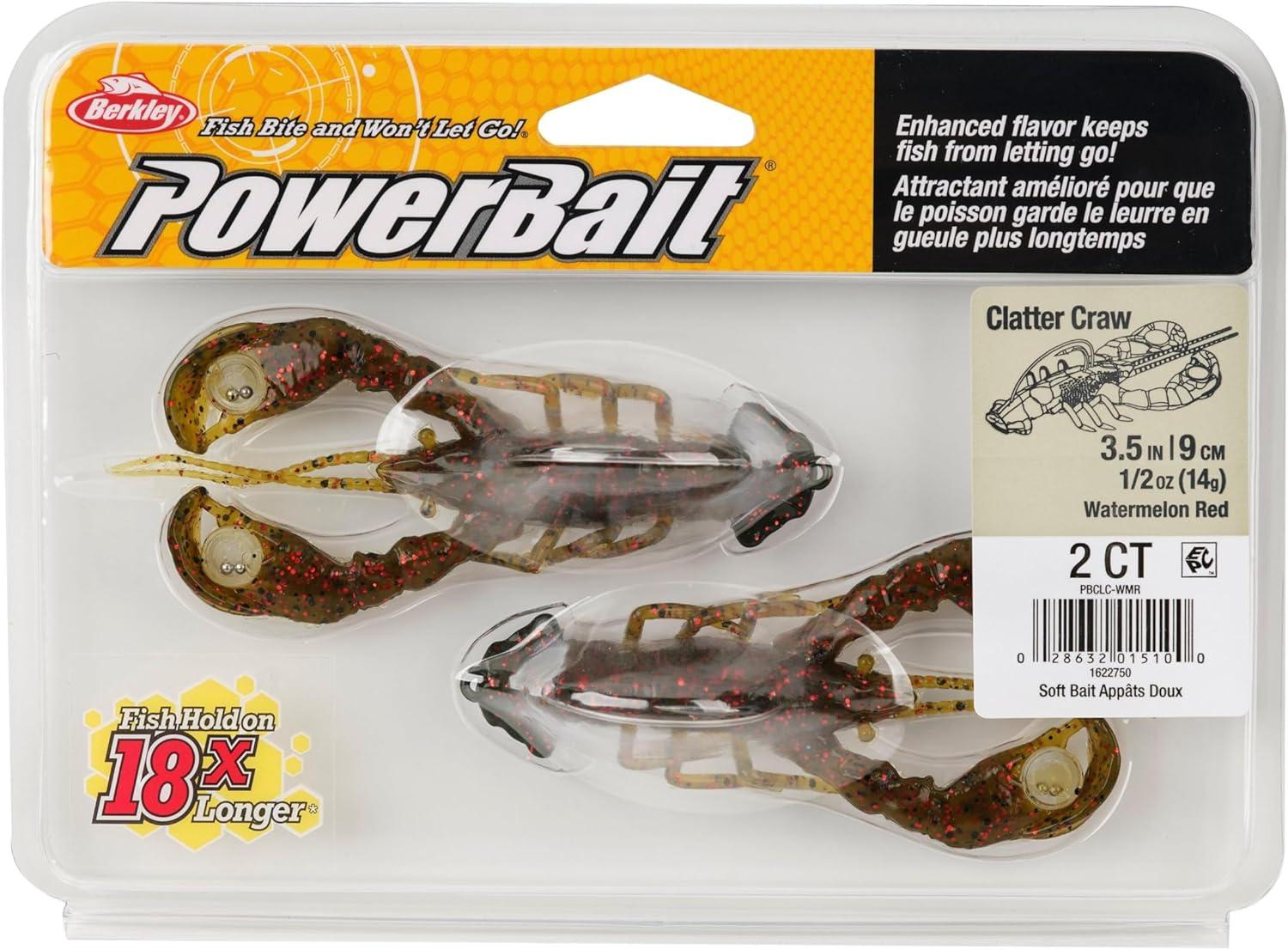 imageBerkley PowerBait Clatter Craw Fishing Soft BaitWatermelon Red