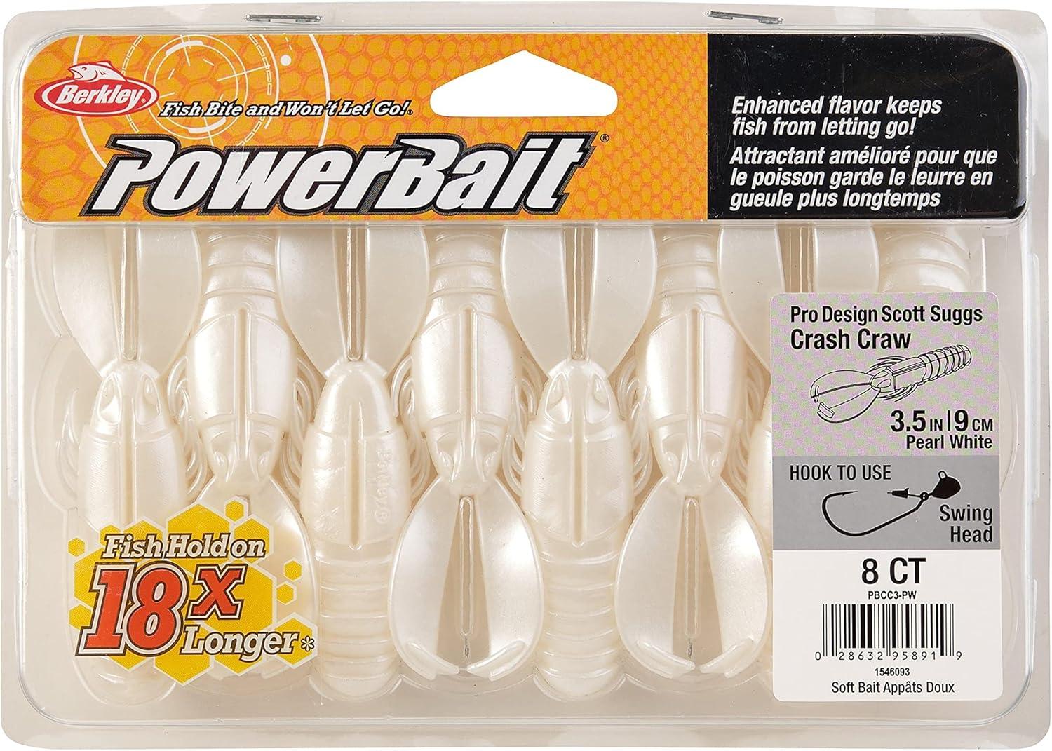 imageBerkley PowerBait Crash Craw Fishing Soft BaitPearl White