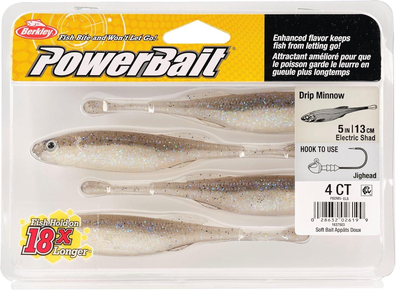 imageBerkley PowerBait Drip Minnow Fishing Soft BaitElectric Shad