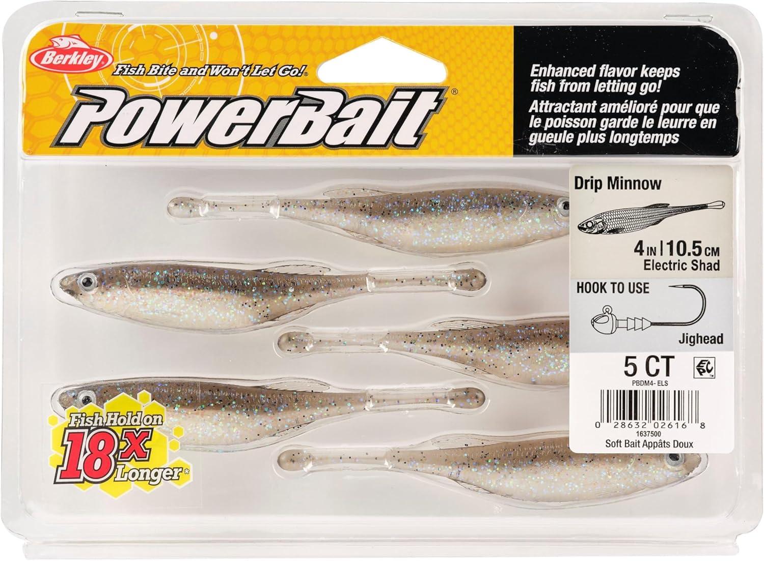 imageBerkley PowerBait Drip Minnow Fishing Soft BaitElectric Shad