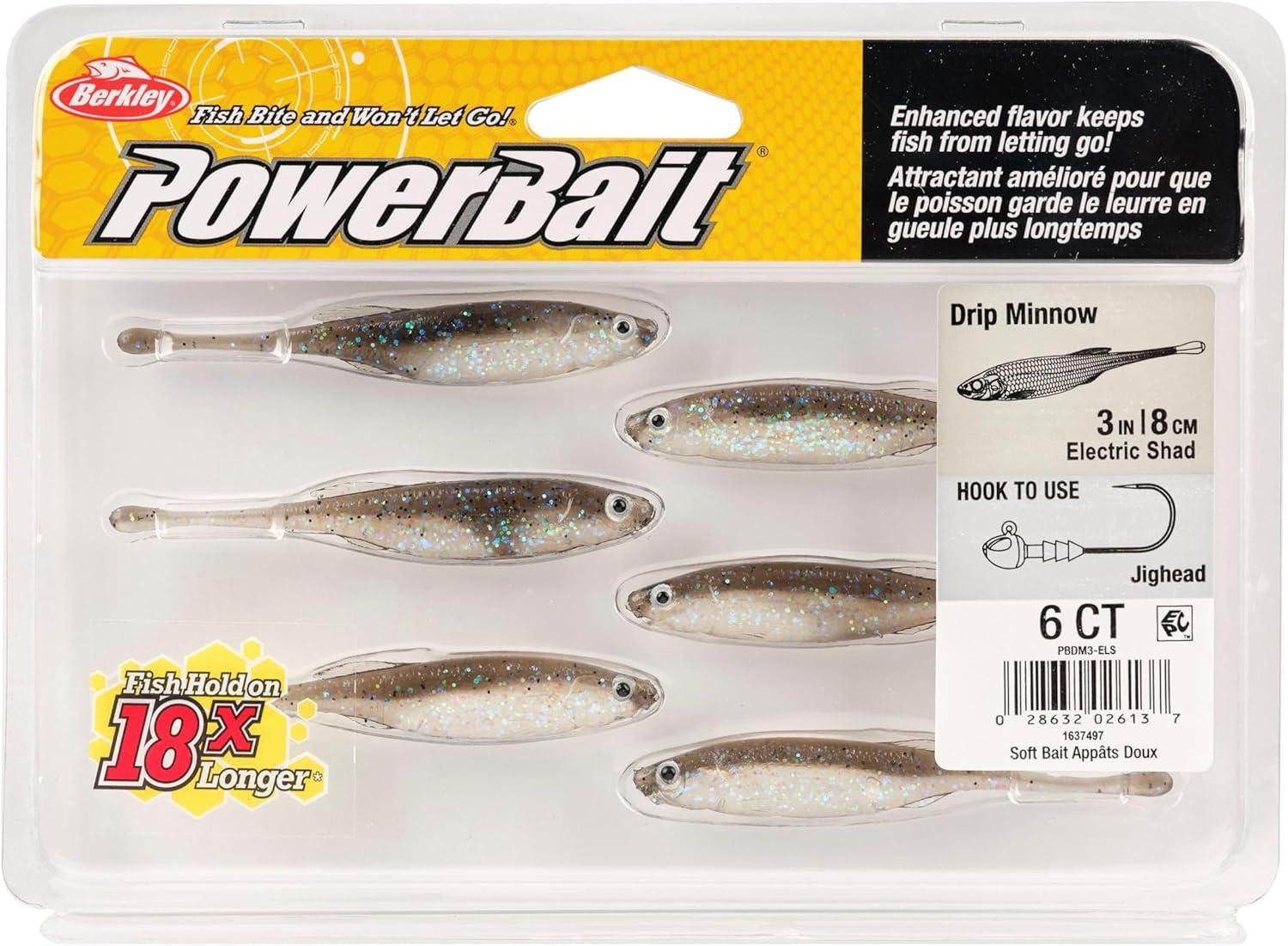 imageBerkley PowerBait Drip Minnow Fishing Soft BaitElectric Shad