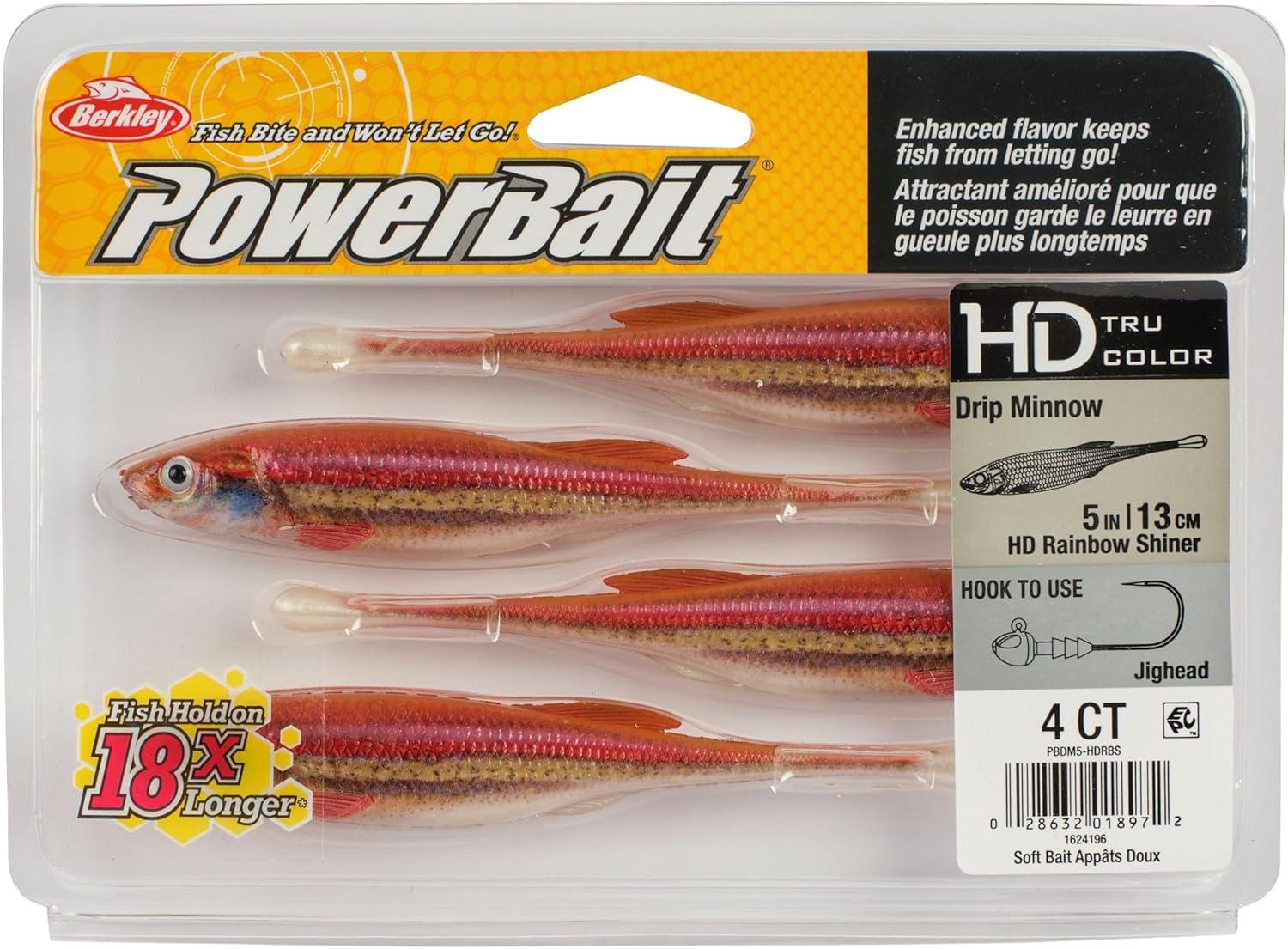 imageBerkley PowerBait Drip Minnow Fishing Soft BaitHD Rainbow Shiner