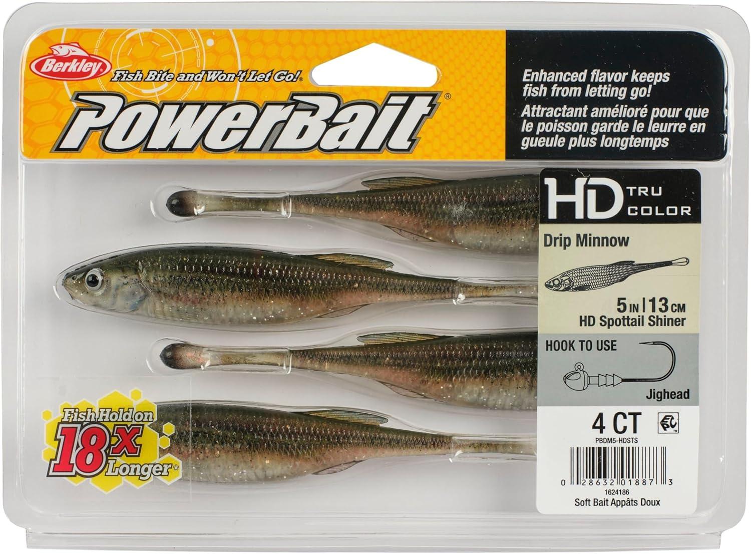 imageBerkley PowerBait Drip Minnow Fishing Soft BaitHD Spottail Shiner