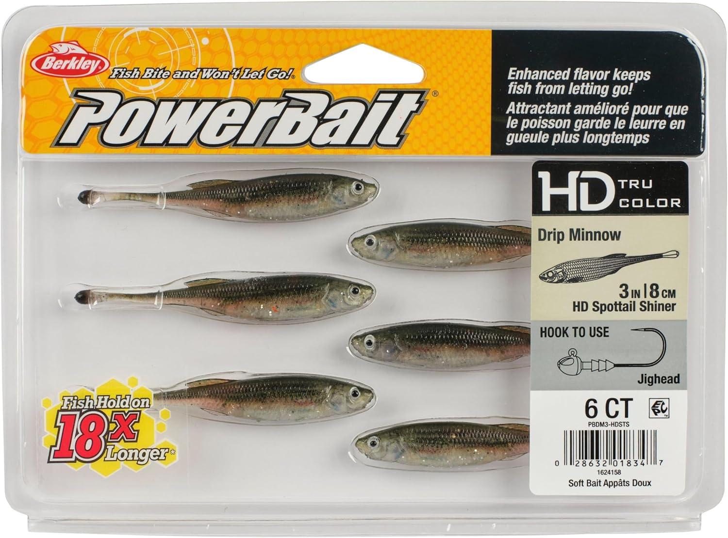 imageBerkley PowerBait Drip Minnow Fishing Soft BaitHD Spottail Shiner