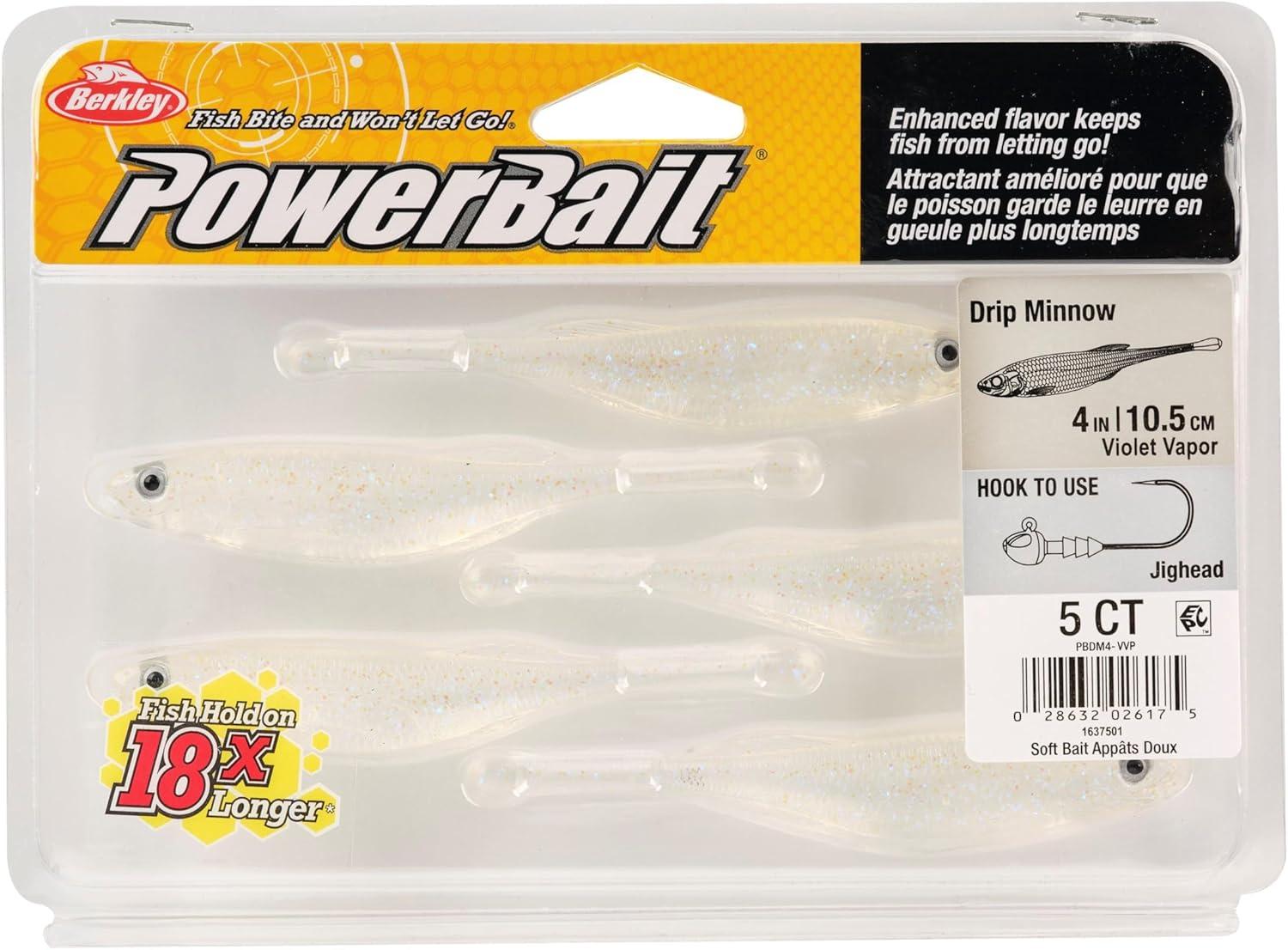 imageBerkley PowerBait Drip Minnow Fishing Soft BaitViolet Vapor