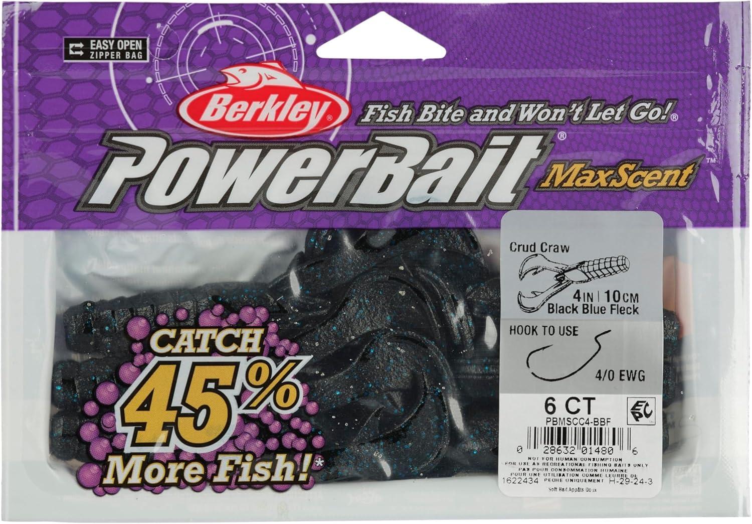 imageBerkley PowerBait MaxScent Crud CrawBlack Blue Fleck