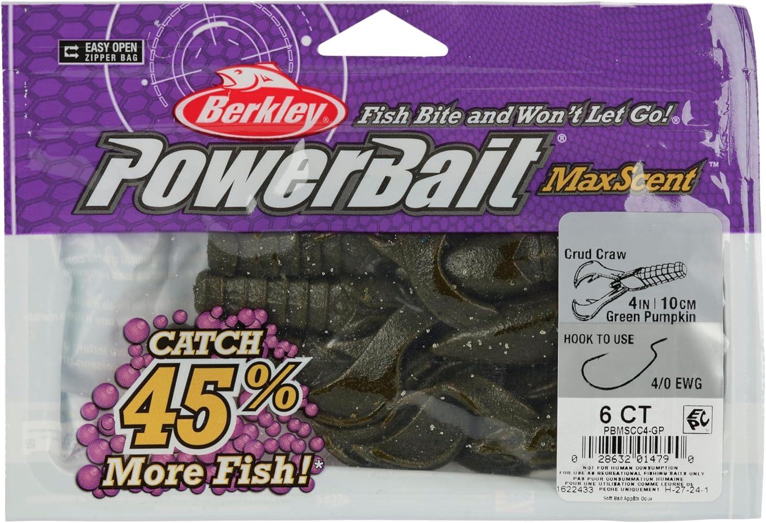 imageBerkley PowerBait MaxScent Crud CrawGreen Pumpkin