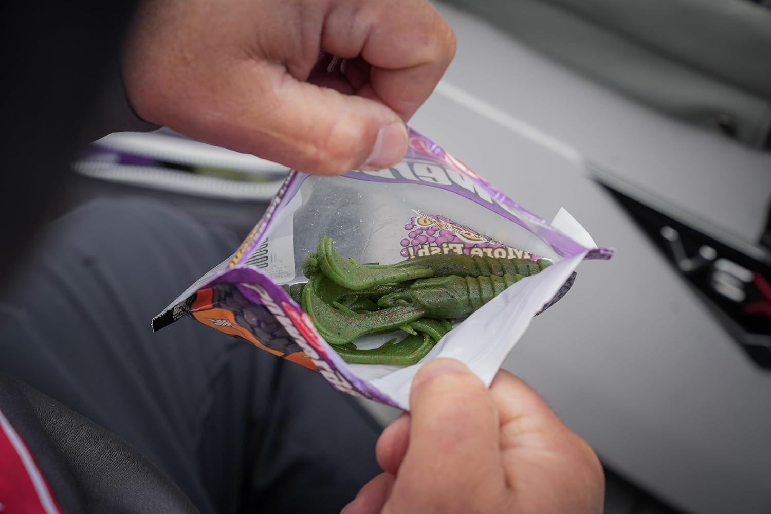 imageBerkley PowerBait MaxScent Crud CrawGreen Pumpkin Blue Fleck