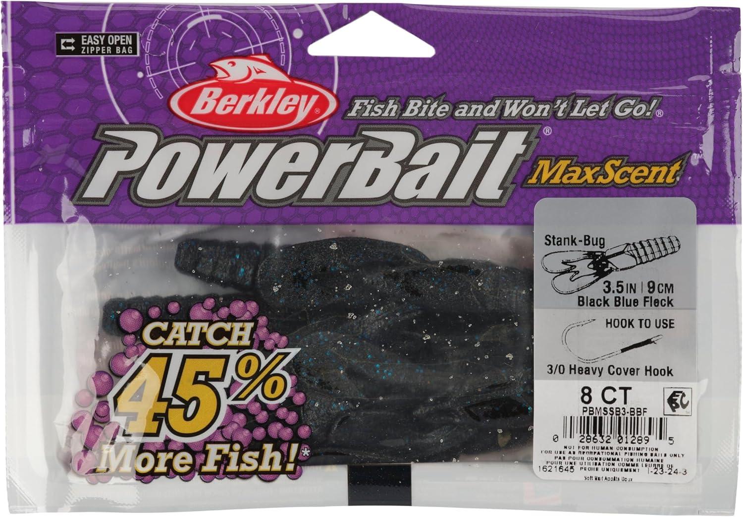 imageBerkley PowerBait MaxScent StankBug Fishing Soft BaitBlack Blue Fleck