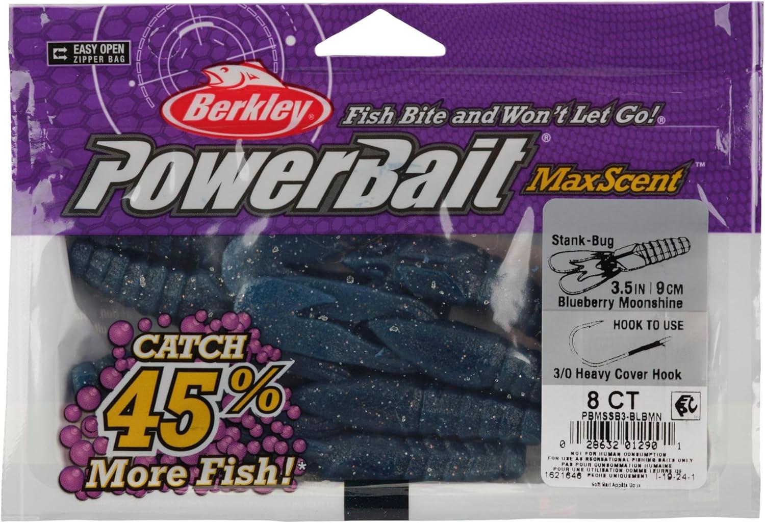 imageBerkley PowerBait MaxScent StankBug Fishing Soft BaitBlueberry Moonshine