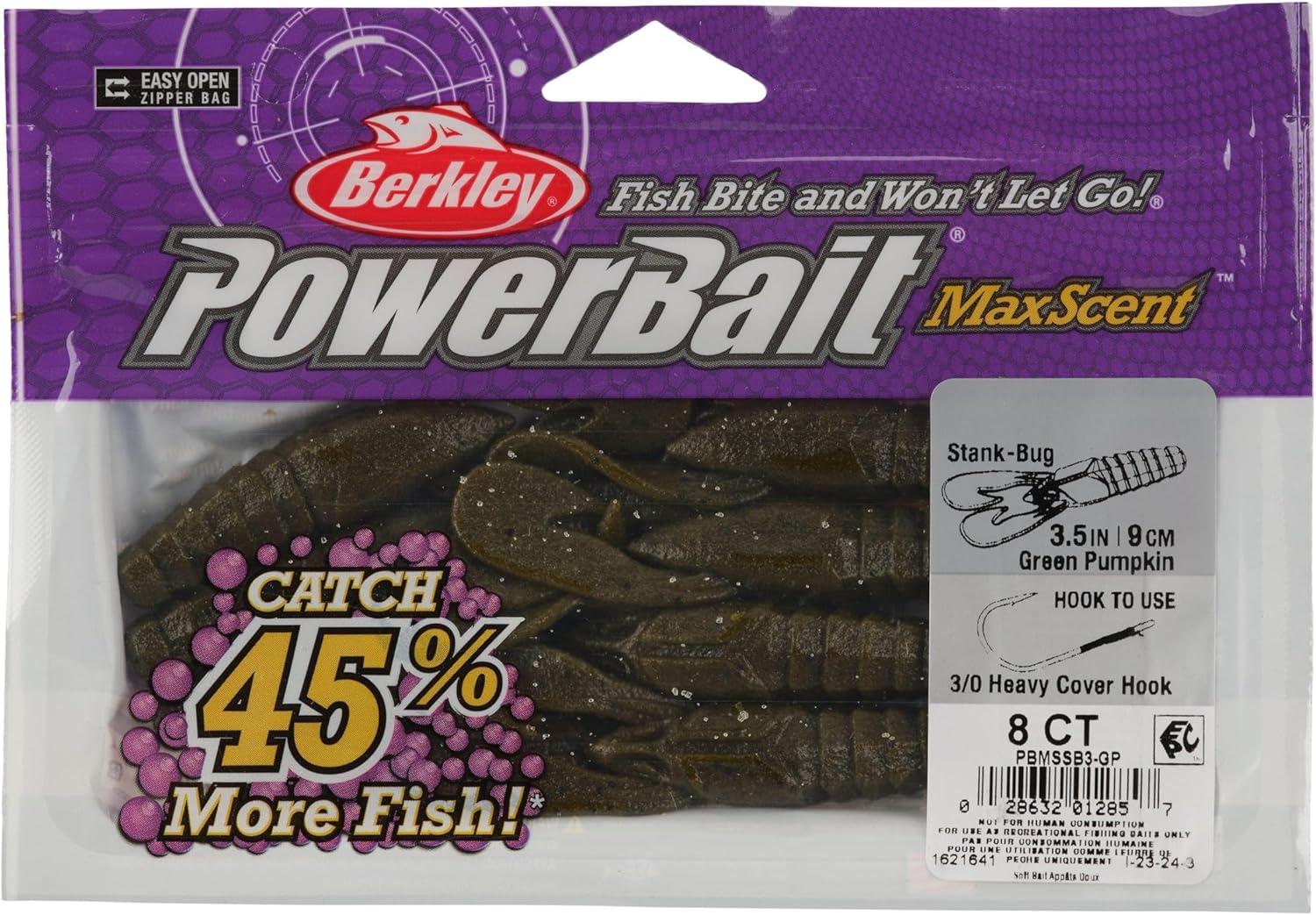 imageBerkley PowerBait MaxScent StankBug Fishing Soft BaitGreen Pumpkin