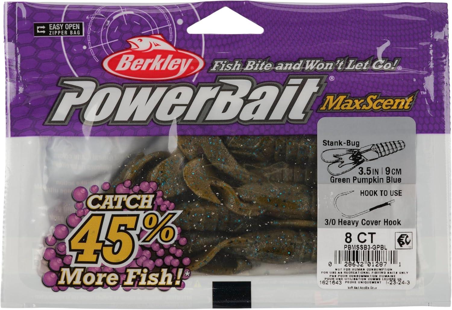 imageBerkley PowerBait MaxScent StankBug Fishing Soft BaitGreen Pumpkin Blue