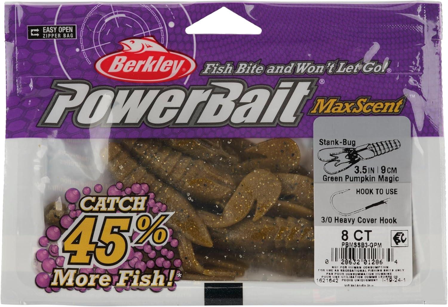 imageBerkley PowerBait MaxScent StankBug Fishing Soft BaitGreen Pumpkin Magic
