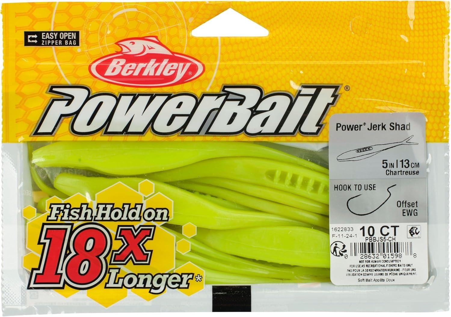 imageBerkley PowerBait Power Jerk Shad Fishing Soft BaitChartreuse