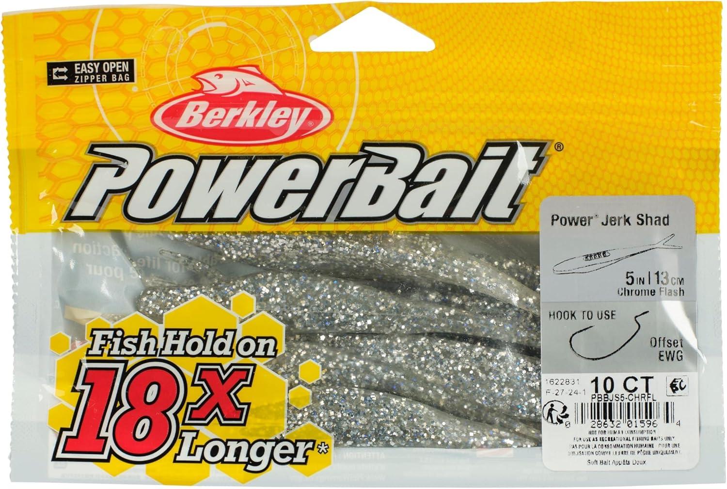 imageBerkley PowerBait Power Jerk Shad Fishing Soft BaitChrome Flash