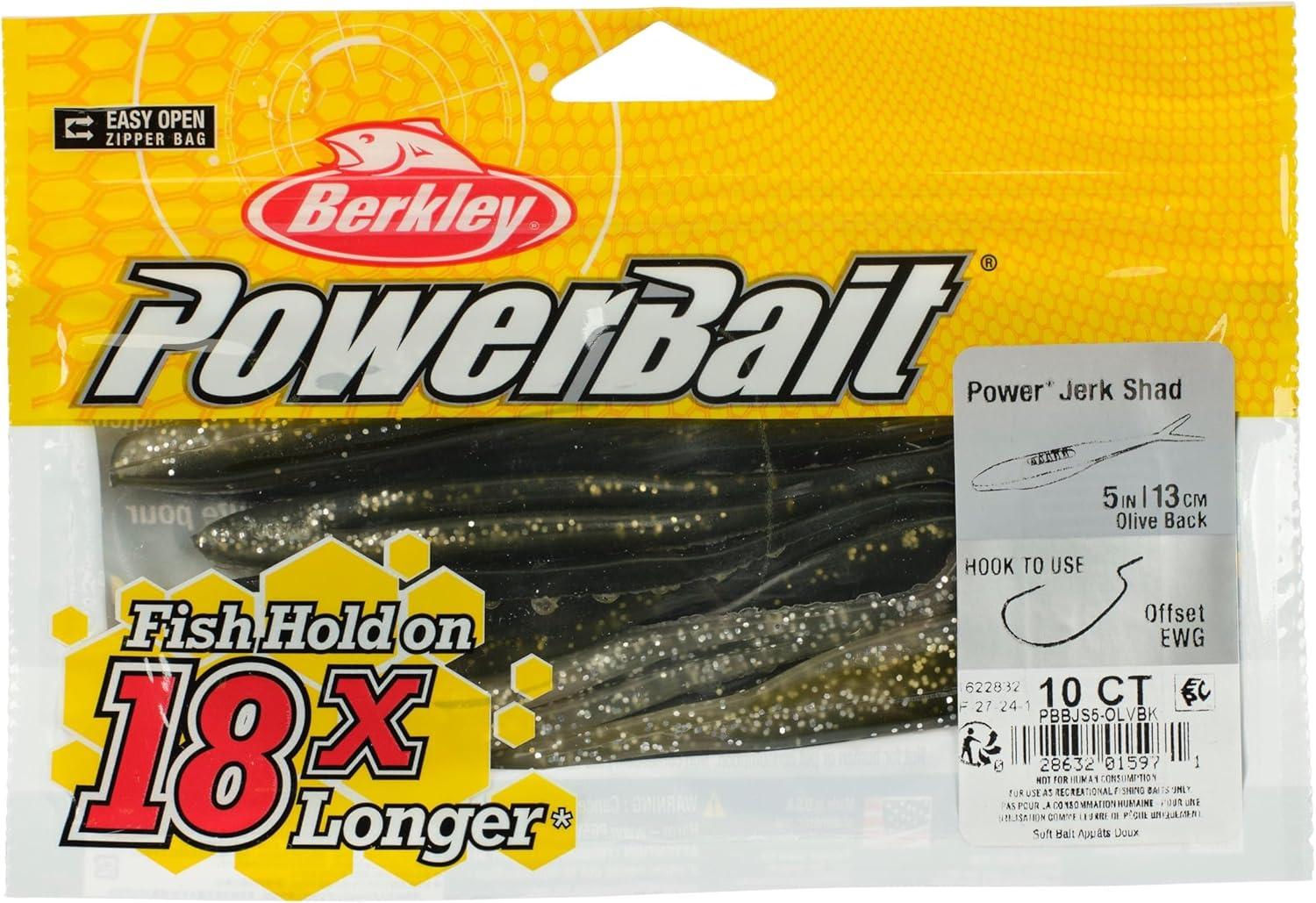 imageBerkley PowerBait Power Jerk Shad Fishing Soft BaitOlive Back