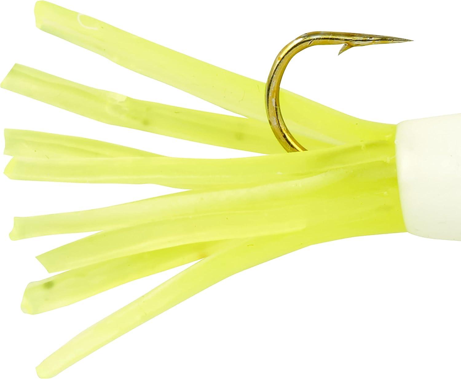 imageBerkley PowerBait PreRigged Atomic Tubes Fishing Soft BaitWhite Chartreuse