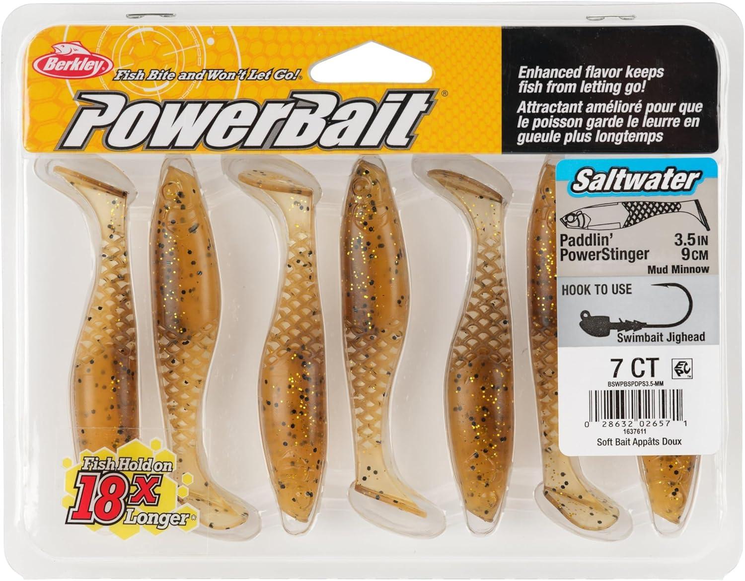 imageBerkley PowerBait Saltwater Paddlin PowerStinger Fishing Soft BaitMud Minnow