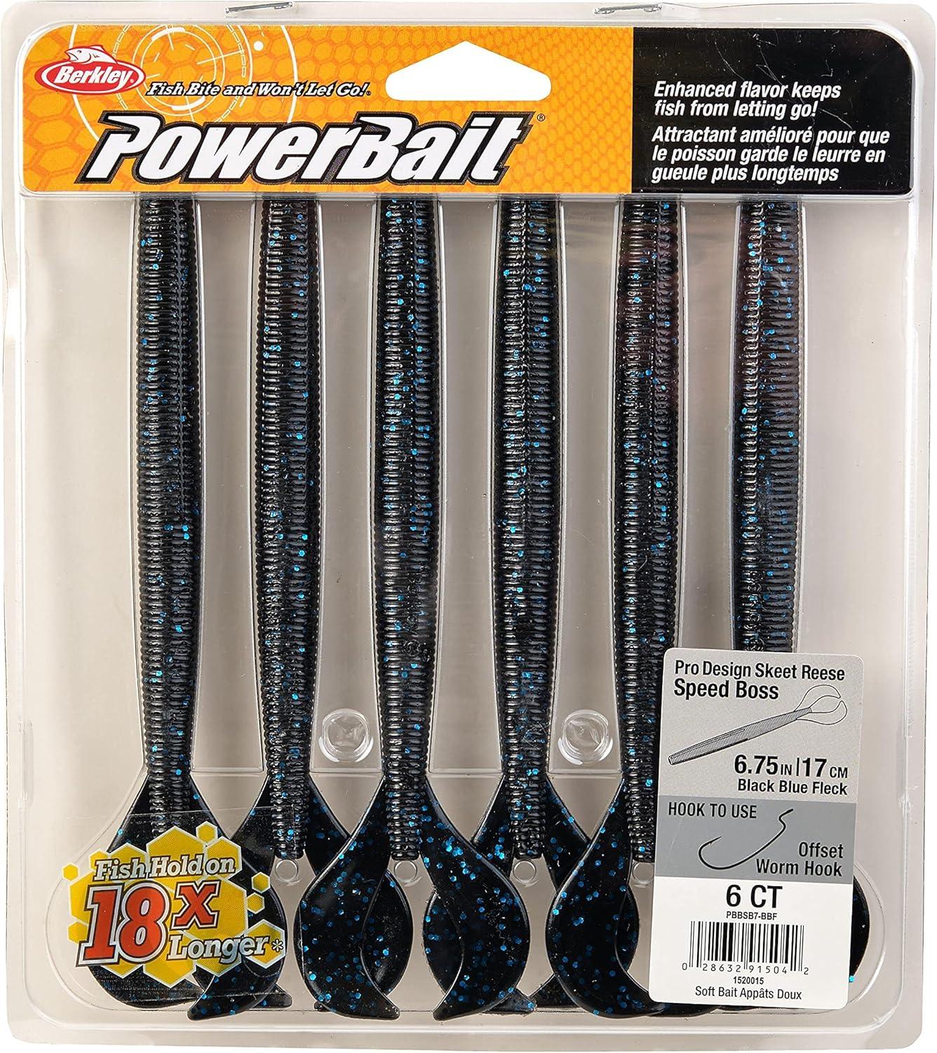 imageBerkley PowerBait Speed Boss Fishing Soft BaitBlack Blue Fleck