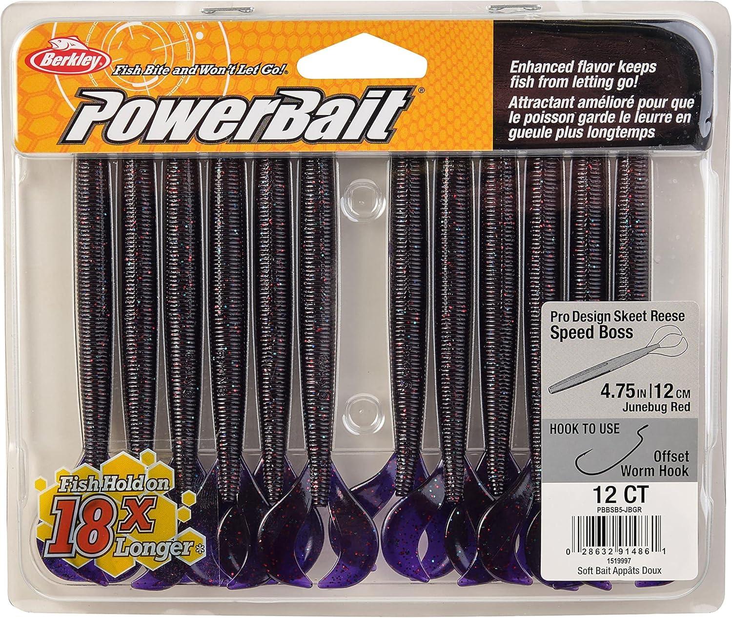 imageBerkley PowerBait Speed Boss Fishing Soft BaitJunebug Red