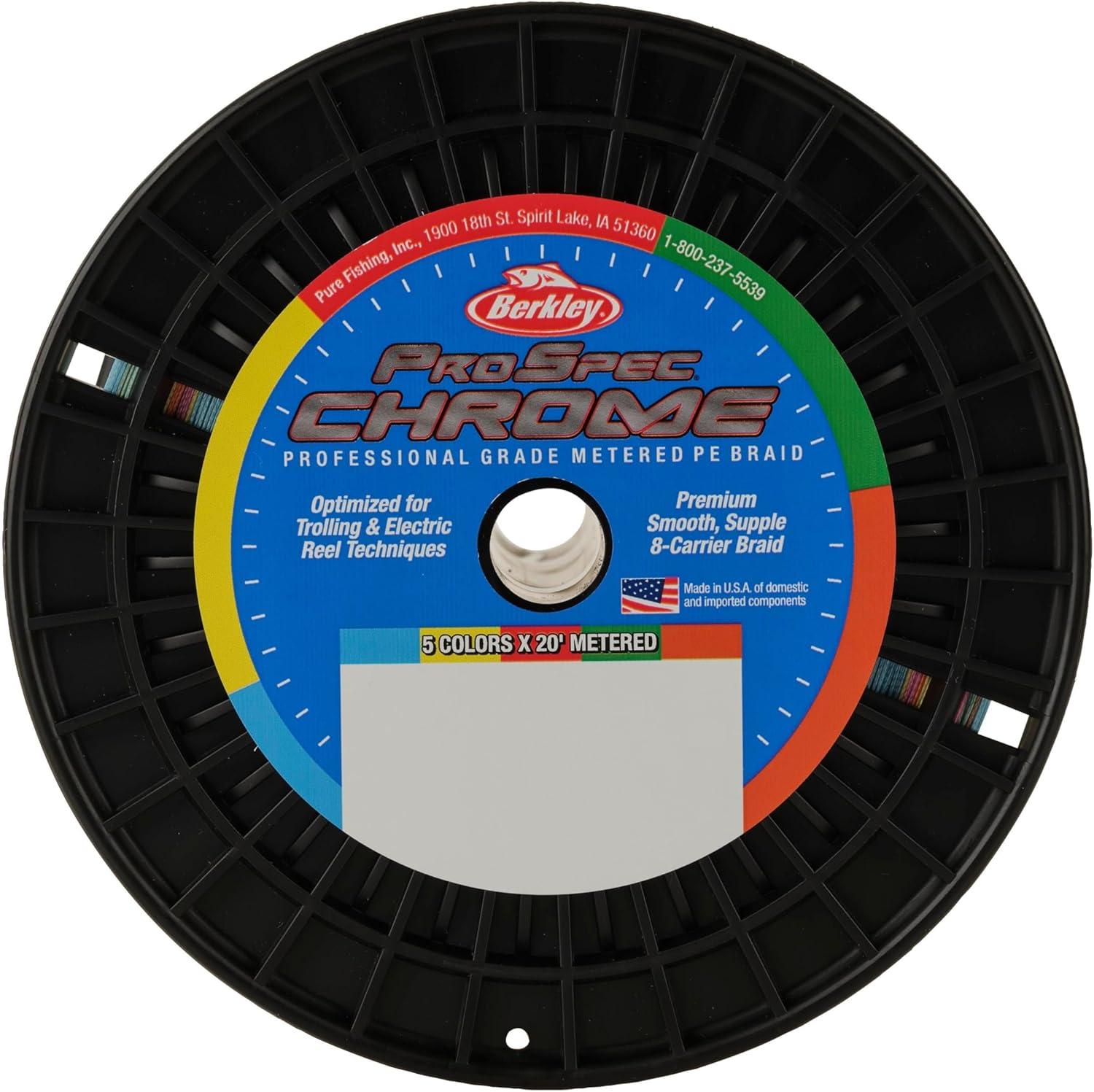 imageBerkley ProSpec Chrome Braided Fishing Line 5Color Metered 65 lb 294 kg 3500 yd 3200 m Suitable for Saltwater Environments