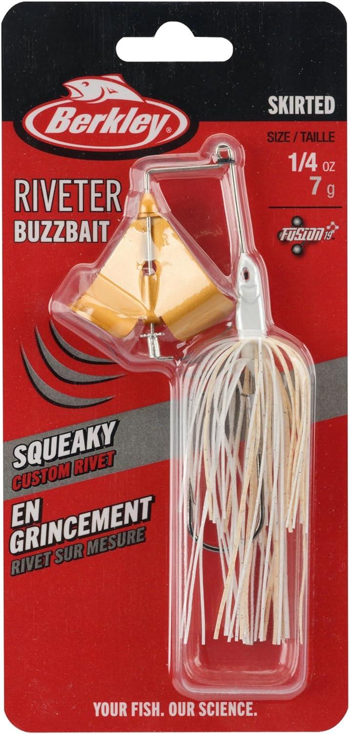 imageBerkley Skirted Riveter Fishing BuzzbaitsWhite Gold