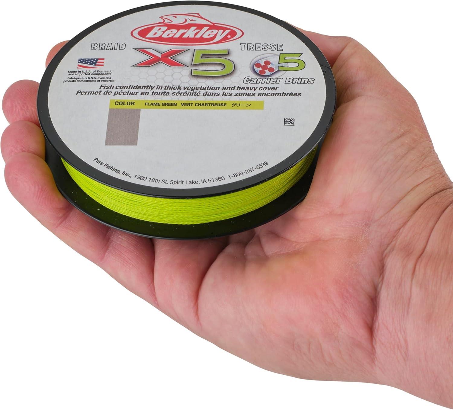 imageBerkley x5 Braid Fishing LineFlame Green NEW