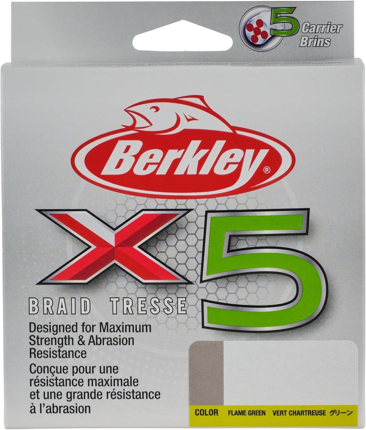 imageBerkley x5 Braid Fishing LineFlame Green NEW