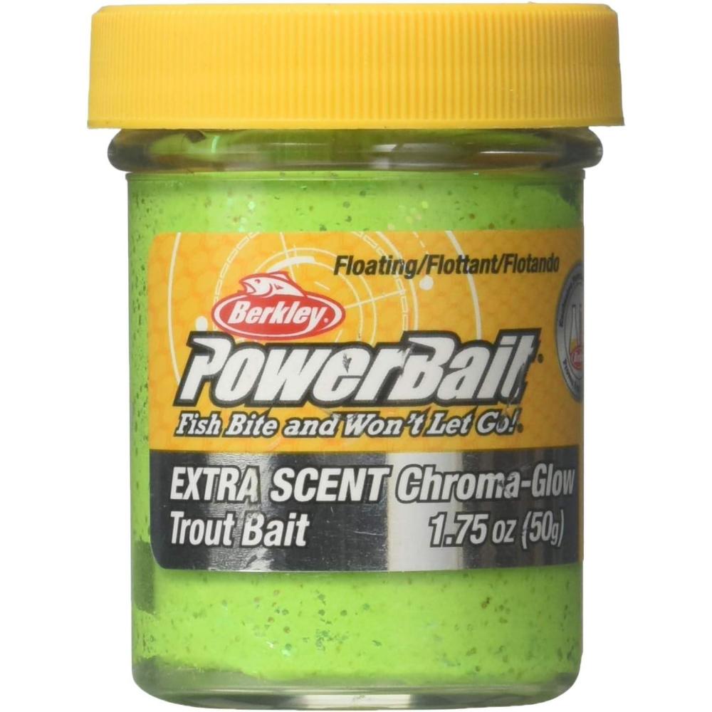 imageBerkley BGXTBCH PowerBait Glitter ChromeGlow Dough Chartreuse Glitter 175Ounce