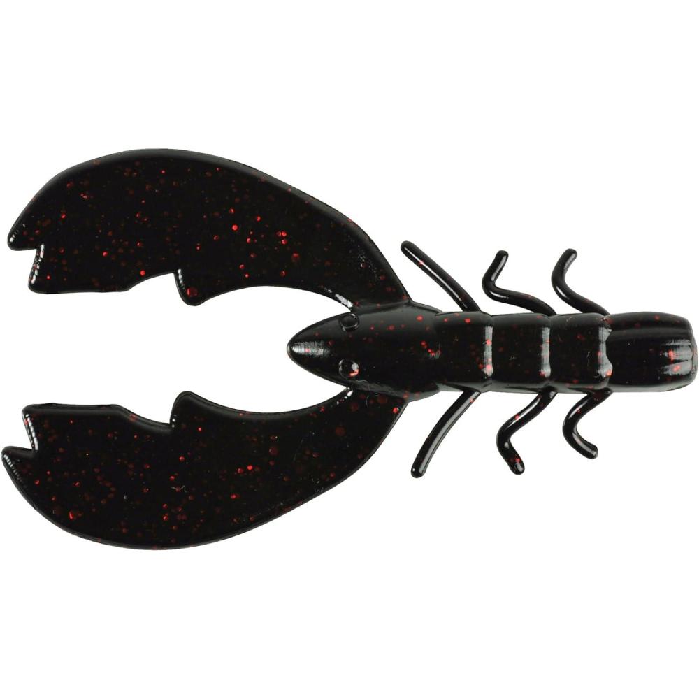 imageBerkley Chigger Craw PowerBait 4in 10cm Model PBBCHC4BLRBlack Red Fleck