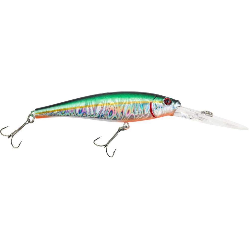imageBerkley Flicker Minnow Fishing Lure Slick Green Alewife 13 oz 3 12in  9cm Crankbaits Realistic Minnow Profile Sharp Dive Curve Gets to Fish Quickly Equipped with Fusion19 Hook