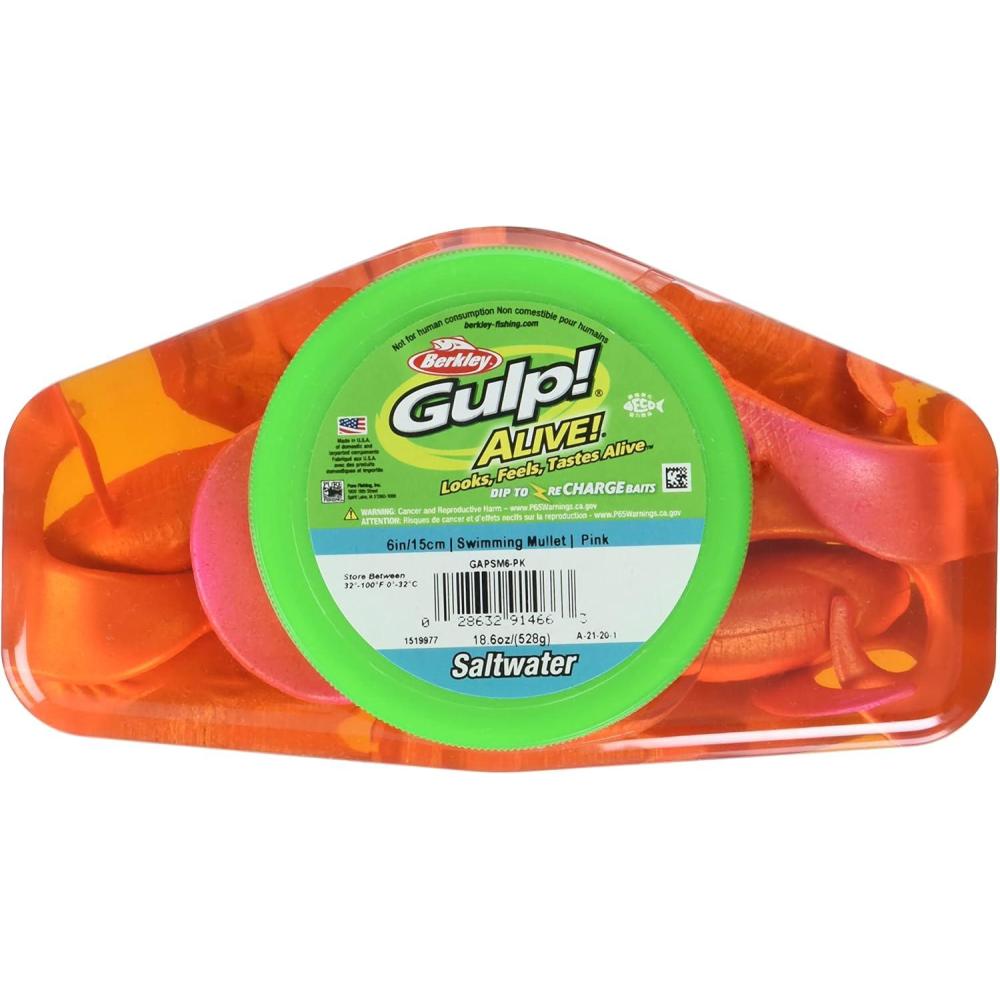 imageBerkley Gulp Alive Swimming Mullet Saltwater Fishing Soft BaitPink