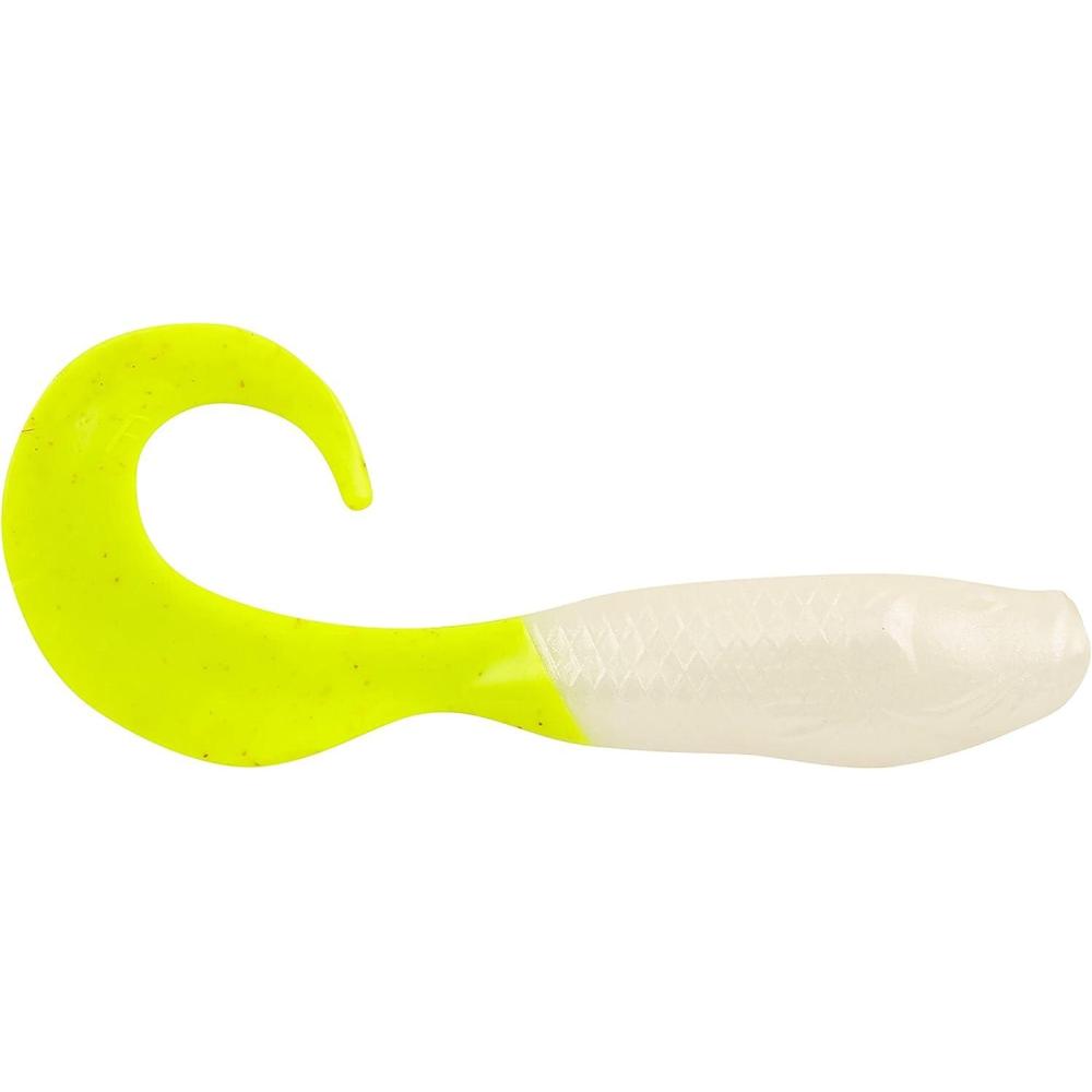 imageBerkley Gulp Minnow Grub Fishing Soft Bait Pearl WhiteChartreuse 3quot